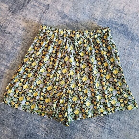 ASOS DESIGN Flippy Short with Drawcord in Ditsy Floral Blue Yellow US Size 4 - Picture 2 of 9